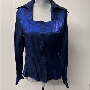 Anna Charles Navy Blue Blouse with shimmering fabric